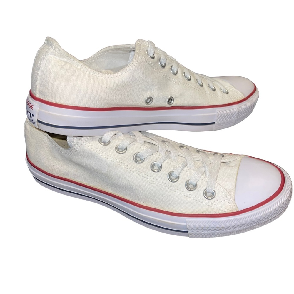 🌹🌸 Converse All‎ Stars tennis shoes white canvas unisex women sz 11, men’s… - Picture 7 of 12